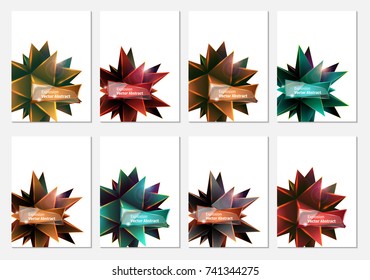 Image of abstract explosions of various colors. Set of vector, abstract objects on the cover.