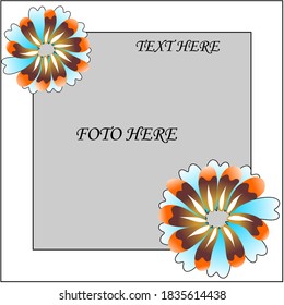 image of abstract flower frame