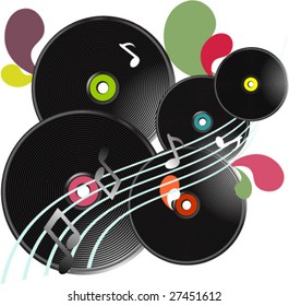 The image of abstract retro records (vector)