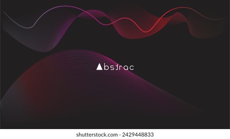The image of an abstract space in the silence of the night with colorful lines is beautiful and aesthetic