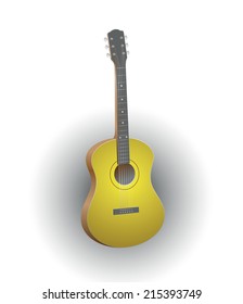  The image of the acoustic guitar over the white. EPS 8 vector format.
