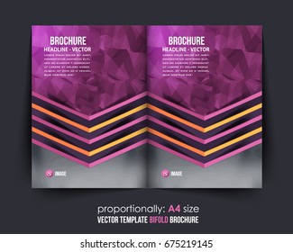 Image Add Featured Bi-Fold Document and Brochure, Vector Background. Corporate Leaflet, Textbook Cover Design.