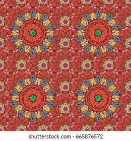 Image for adult coloring books, tattoo, decorate plates, porcelain, ceramics, crockery. Eps 10. Vector Mandala with hand drawn elements and flowers in Arabic, Indian, turkish, pakistan, ottoman motifs