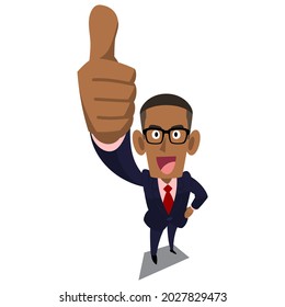 The image of an African businessman thumbs up