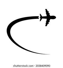 The image of an airplane in flight is used instead as a symbol icons vector.