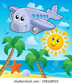 Image with airplane theme 4 - eps10 vector illustration.