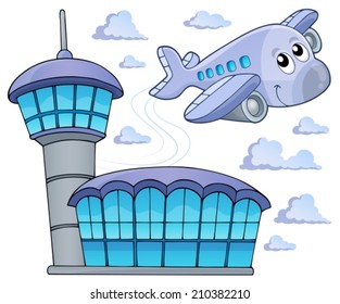 Image with airplane theme 6 - eps10 vector illustration.