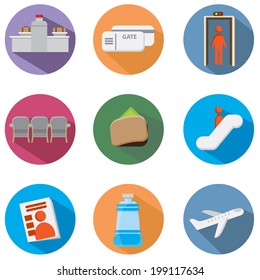 An image of an airport icon set.