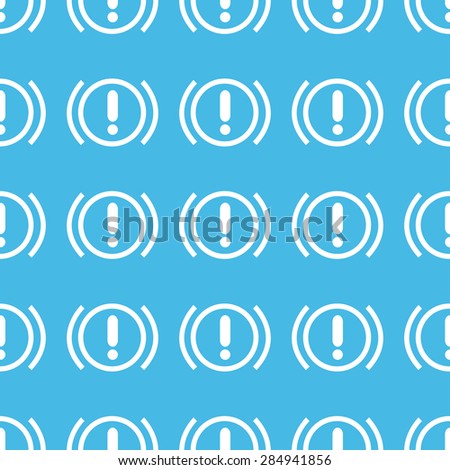 Image of alert sign, repeated in straight lines on blue background