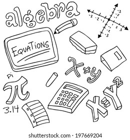 Image Algebra Symbols Objects Stock Vector (royalty Free) 197669204 