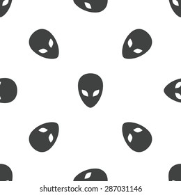 Image of alien face, repeated on white background