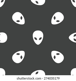 Image of alien head repeated on grey background