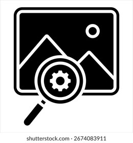 Vektorgrafik mit Symbolen für die Bildanalyse