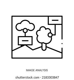 image analysis icon. Linear style sign isolated on white background. Vector illustration