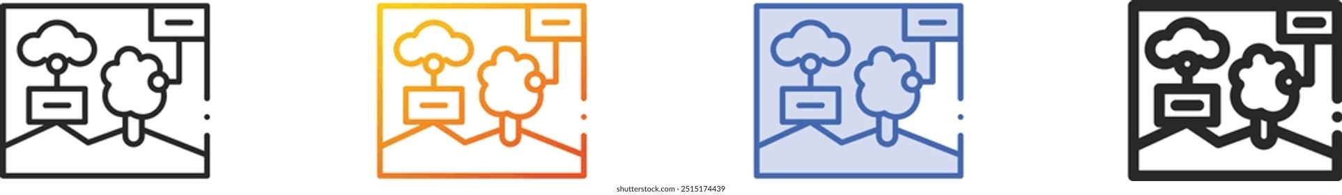 image analysis icon.Thin Linear, Gradient, Blue Stroke and bold Style Design Isolated On White Background