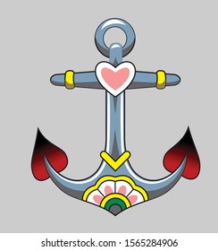 Image of an anchor in old school style