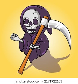 image of the angel of death carrying a knife stick