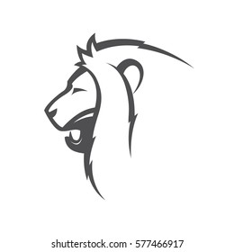 Image of angry lion head. Vector illustration