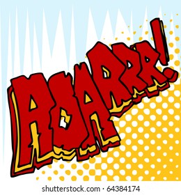 An image of angry roar sound effect text.