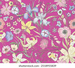 The image appears to be a background pattern featuring a flower motif, suitable for clothing, fabric, or wrapping paper.