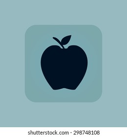 Image of apple fruit in square, on pale blue background