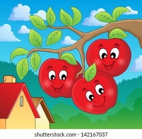 Image with apples 2 - eps10 vector illustration.