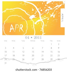 An image of a April 2012 grunge vine calendar.