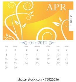 An image of April month victorian calendar page.