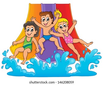 Image with aquapark theme 1 - eps10 vector illustration.