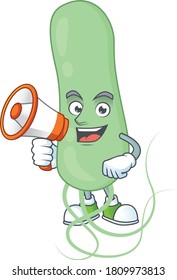 An image of aquificae cartoon design style with a megaphone. Vector illustration