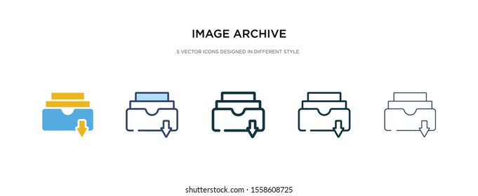 image archive icon in different style vector illustration. two colored and black image archive vector icons designed in filled, outline, line and stroke style can be used for web, mobile, ui