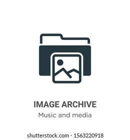 Image archive vector icon on white background. Flat vector image archive icon symbol sign from modern music and media collection for mobile concept and web apps design.
