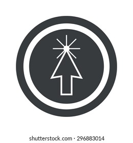 Image of arrow cursor in circle, on black circle, isolated on white