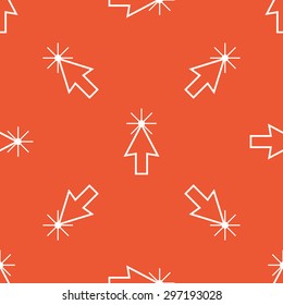Image of arrow cursor, repeated on orange background