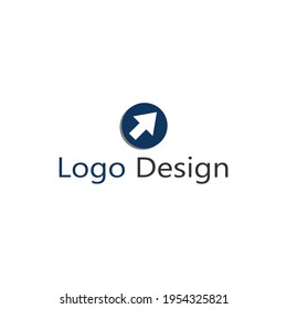 image of arrow logo in the middle of blue circle