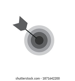 imagen de una flecha en un objetivo sobre un vector de fondo blanco