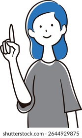 Image of an Asian woman pointing her finger