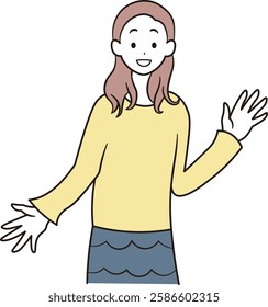 Image of an Asian woman waving her hand