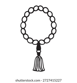 image assets of prayer beads, a symbol of Muslim worship.