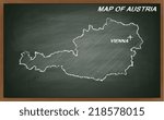 image of Austria on blackboard. Transparency effects used. 