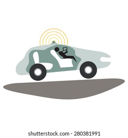 Una imagen de un auto autónomo autoconducido.