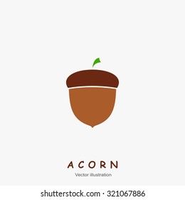 Image of autumn Acorn. Vector illustration