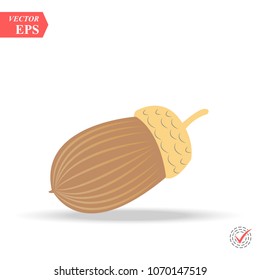 Image of autumn acorns. Vector concept illustration for design. eps