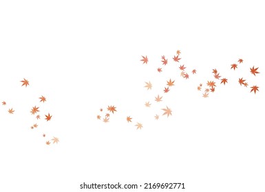 Image of autumn leaves dancing in the wind, Vector illustration