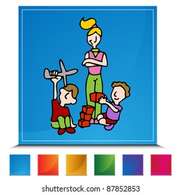 An image of a baby sitter button set.