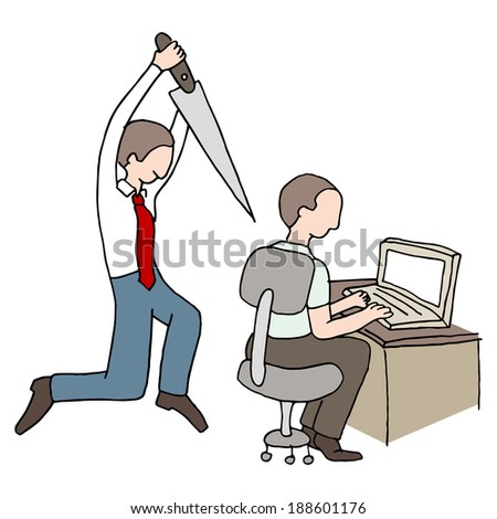 An image of a back stabbing co-worker.