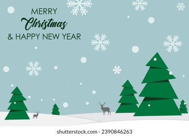 Image background for Christmas and New Year greetings. Christmas tree in vector illustration