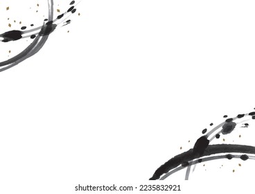 Es handelt sich um eine Bild-Hintergrund-Illustration von Tinte und goldenem Blatt im Stil der Tintenmalerei.