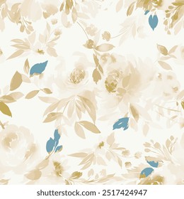 The image is a background pattern featuring a floral design. It is reminiscent of a painting and could be used for wrapping paper or fabric.