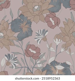 The image is a background pattern featuring floral motifs commonly found in clothing and fabric designs.